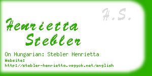 henrietta stebler business card